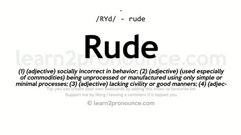 rude définition.
